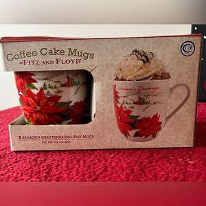 Fitz and Floyd Holiday Coffee Cake Mugs
